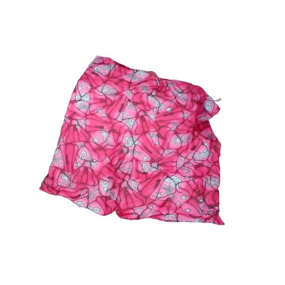 XRARE VTG Pink&Turqse Miss Dior Scarf by John Galliano Design-Classic Brandings!